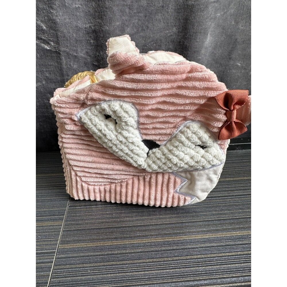 Gerber Modern Moments Plush Stuffed Fox Activty Book Sensory Ribbed Waffle Weave